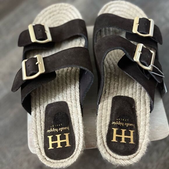 Haute Hippie Nikki Brown Buckle Sandal- Size 10 - Picture 3 of 7